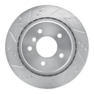 R1 Concepts EDZ-31035D Brake Rotor Drilled and Slotted Silver